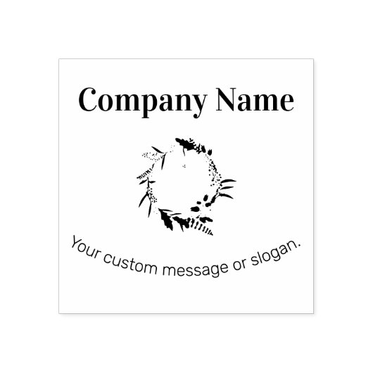 Bedrijfsnaam en Aangepaste Logo met Slogan Rubberstempel (Afrduk)