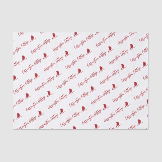 Bedrijfsnaam en aangepaste Logo. Verpakking Tissuepapier (Voorkant)