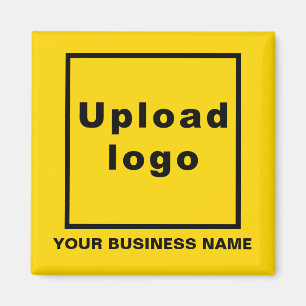 Bedrijfsnaam en Logo Gele Square Magnet Magneet
