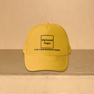 Bedrijfsnaam en Logo Gele trucker Pet