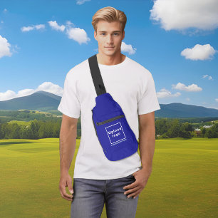 Bedrijfsnaam en Logo op Blue Sling Bag