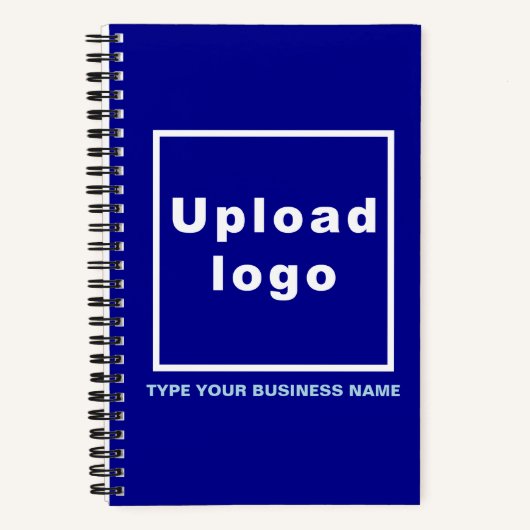 Bedrijfsnaam en Logo op Blue Spiral Notitieboek (Voorkant)