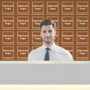 Bedrijfsnaam en Logo op Brown Behang