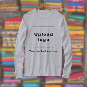 Bedrijfsnaam en Logo op Grey Long Sleeve T-shirt