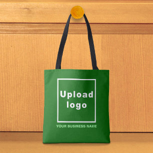 Bedrijfsnaam en Logo op groene Canvas tas