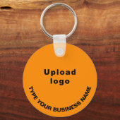 Bedrijfsnaam en Logo op het Oranje ronde aluminium Sleutelhanger (Voorkant)