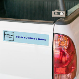 Bedrijfsnaam en Logo op lichtblauw Bumpersticker