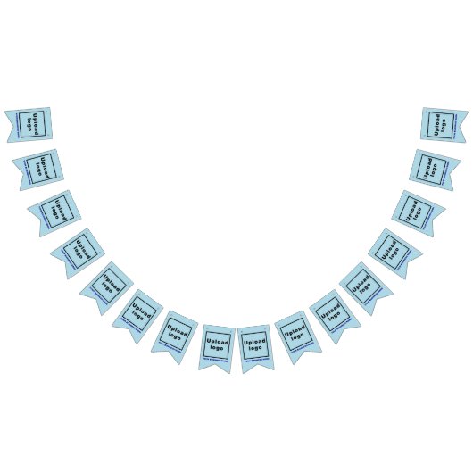 Bedrijfsnaam en Logo op Lichtblauw Swallowtail Vlaggetjes (Alle)