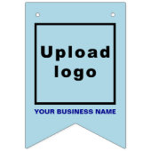 Bedrijfsnaam en Logo op Lichtblauw Swallowtail Vlaggetjes (Tweede vlag)