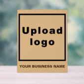 Bedrijfsnaam en Logo op Lichtbruin Acrylteken Acryl Bord (Neutraal)