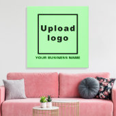 Bedrijfsnaam en Logo op Light Green Square Canvas Afdruk (Insitu (Woonkamer))
