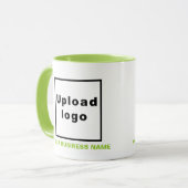 Bedrijfsnaam en Logo op Lime Green Combo-Mok Mok (Voorkant links)