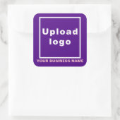 Bedrijfsnaam en Logo op Paarse Square Sticker (Tas)