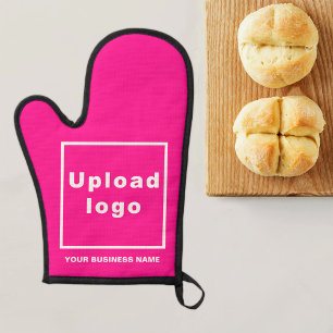 Bedrijfsnaam en Logo op Pink Oven Mitt Ovenwant