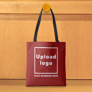 Bedrijfsnaam en logo op rode boodschappentas draagtas