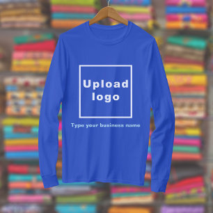 Bedrijfsnaam en Logo op Royal Blue Long Sleeve T-shirt