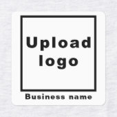 Bedrijfsnaam en Logo op White Square Iron on Labels (Design 1)