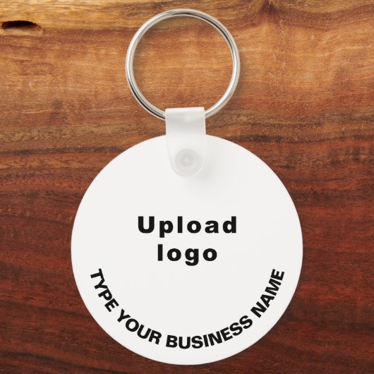Bedrijfsnaam en Logo op wit aluminium Sleutelhanger (Voorkant)