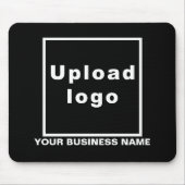 Bedrijfsnaam en Logo op Zwarte Muismat (Voorkant)