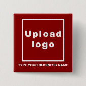 Bedrijfsnaam en Logo Red Square Button (Voorkant)