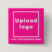 Bedrijfsnaam en Logo roze vierkant Button (Voorkant)