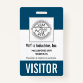 Bedrijfsnaam en Logo Visitor Pass-ID Badge (Voorkant)