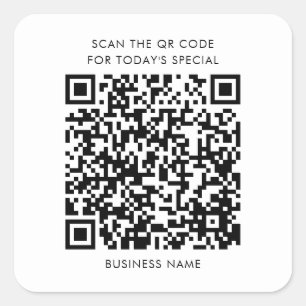 Bedrijfsnaam en QR-codenummer Vierkante Sticker