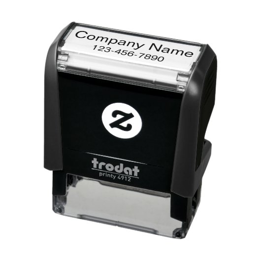 Bedrijfsnaam en telefoonnummer Tekst Sjabloon Zelfinktende Stempel (Product)