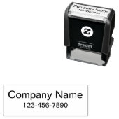 Bedrijfsnaam en telefoonnummer Tekst Sjabloon Zelfinktende Stempel (In situ)