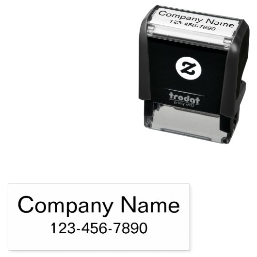 Bedrijfsnaam en telefoonnummer Tekst Sjabloon Zelfinktende Stempel (In situ)