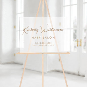 Bedrijfsnaam Gouden Handtekening Script Frosted Acryl Bord