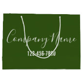 Bedrijfsnaam Groen en Wit Script Telefoonnummer Groot Cadeauzakje (Achterkant)