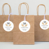 Bedrijfsnaam jaargoud ronde sticker