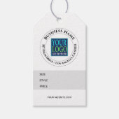 Bedrijfsnaam, Logo, adres, grootte stijl prijs Lab Cadeaulabel (Voorkant)