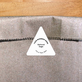 Bedrijfsnaam, Logo en locatie op wit Driehoek Sticker