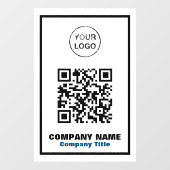 Bedrijfsnaam, Logo- en QR-code Raamsticker (Vel)