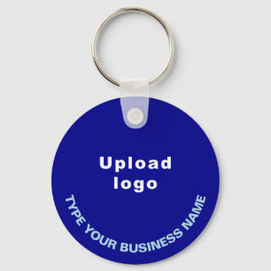 Bedrijfsnaam, Logo en telefoon, blauw rond alumini Sleutelhanger
