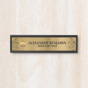 Bedrijfsnaam Logo Gold Black Elegant Custom Deurbordje