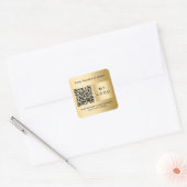 Bedrijfsnaam logo gold qr code vierkante sticker (Envelop)