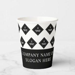 Bedrijfsnaam & Logo Patroon Papieren Bekers