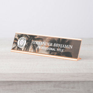 Bedrijfsnaam Logo Professional Modern Palms Bureau Naambordje