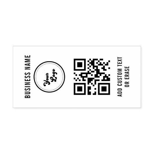 Bedrijfsnaam Logo QR-code Modern Professional Rubberstempel (Afrduk)