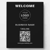 Bedrijfsnaam Logo & QR Code Welkom Plaque Fotoplaat (Voorkant)