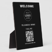 Bedrijfsnaam Logo & QR Code Welkom Plaque Fotoplaat (Zijkant)
