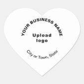 Bedrijfsnaam, Logo, Stad en Staat op Wit Hart Sticker (Voorkant)