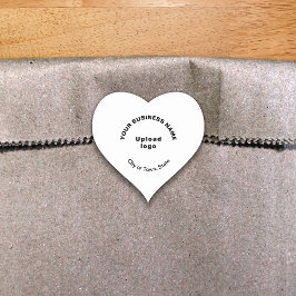 Bedrijfsnaam, Logo, Stad en Staat op Wit Hart Sticker