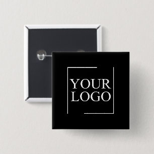 Bedrijfsnaam Logo toevoegen Bedrijf Professionele  Vierkante Button 5,1 Cm