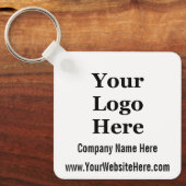 Bedrijfsnaam Logo Website Zwart-wit Sleutelhanger (Voorkant)