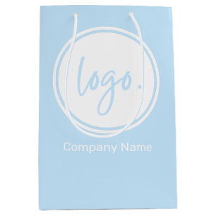 BEDRIJFSNAAM MET BEDRIJFSNAAM & LOGO OP BLAUW MEDIUM CADEAUZAKJE