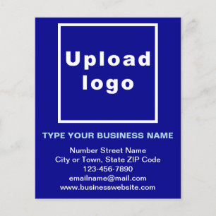 Bedrijfsnaam op blauw brochure